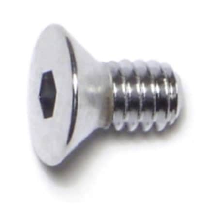 Midwest Fastener 1/4"-20 Socket Head Cap Screw, Flat, Chrome Plated Steel, 1/2 in Length, 10 PK 32721